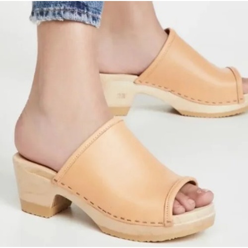No.6 Daria Leather Sandal Clogs Naked Nude Leather Size Eu 42
